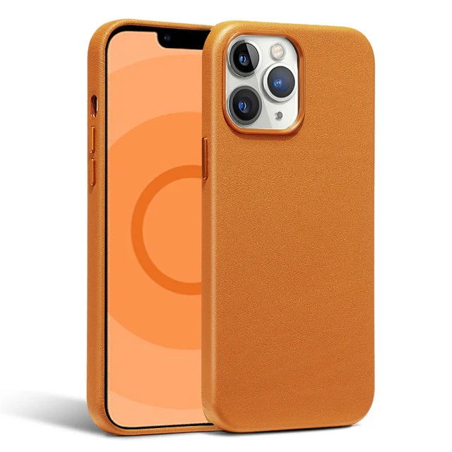 Luxury Leather Magnetic Case For iPhone 15 14 13 Pro Max Plus Mini For Magsafe Wireless Charging With Animation Phone Accessorie - Slobuy
