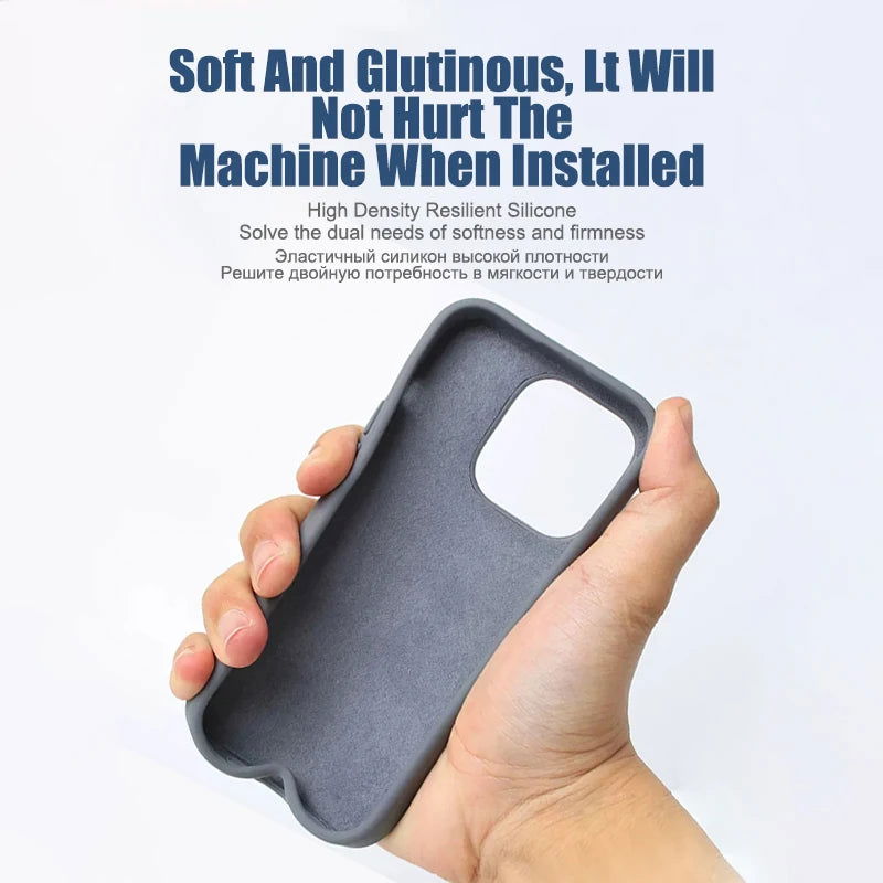 Luxury Liquid Silicone Case For iPhone 11 13 12 14 15 Pro Max 8 Plus Mini Phone Cases X XR XS Shockproof Soft Cover Accessories - Slobuy