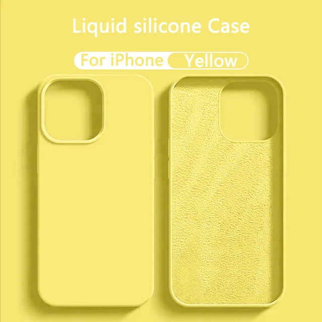 Luxury Liquid Silicone Case For iPhone 11 13 12 14 15 Pro Max 8 Plus Mini Phone Cases X XR XS Shockproof Soft Cover Accessories - Slobuy