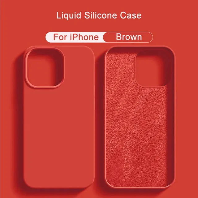 Luxury Liquid Silicone Case For iPhone 11 13 12 14 15 Pro Max 8 Plus Mini Phone Cases X XR XS Shockproof Soft Cover Accessories - Slobuy