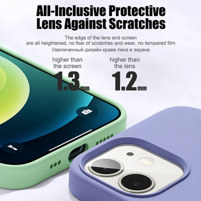 Luxury Liquid Silicone Phone Case For APPLE iPhone 11 13 12 14 15 Pro Max Cases For iPhone 15 Plus Shockproof Protective Cover - Slobuy