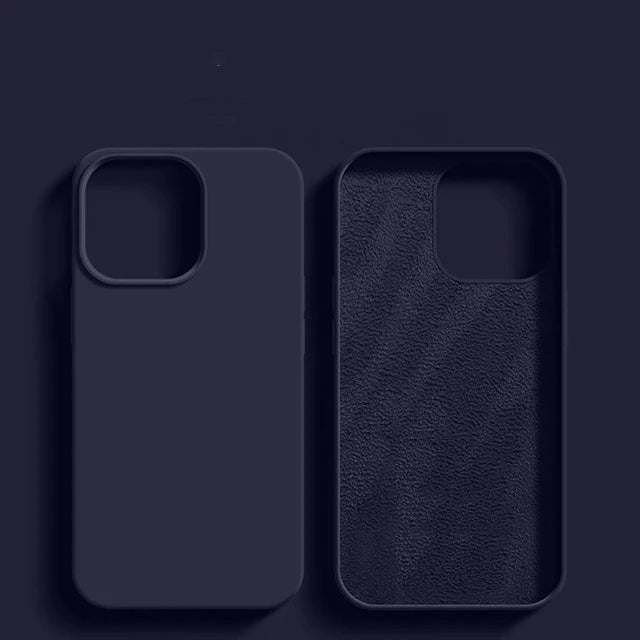 Luxury Liquid Silicone Phone Case For APPLE iPhone 11 13 12 14 15 Pro Max Cases For iPhone 15 Plus Shockproof Protective Cover - Slobuy