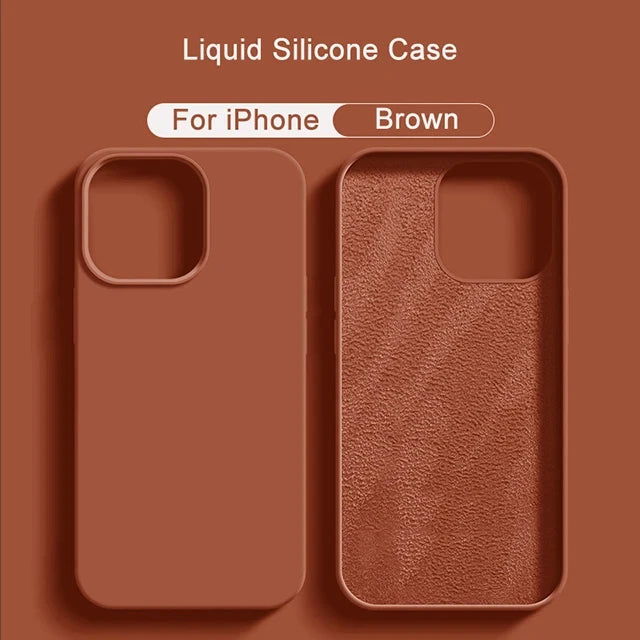 Luxury Liquid Silicone Phone Case For APPLE iPhone 11 13 12 14 15 Pro Max Cases For iPhone 15 Plus Shockproof Protective Cover - Slobuy