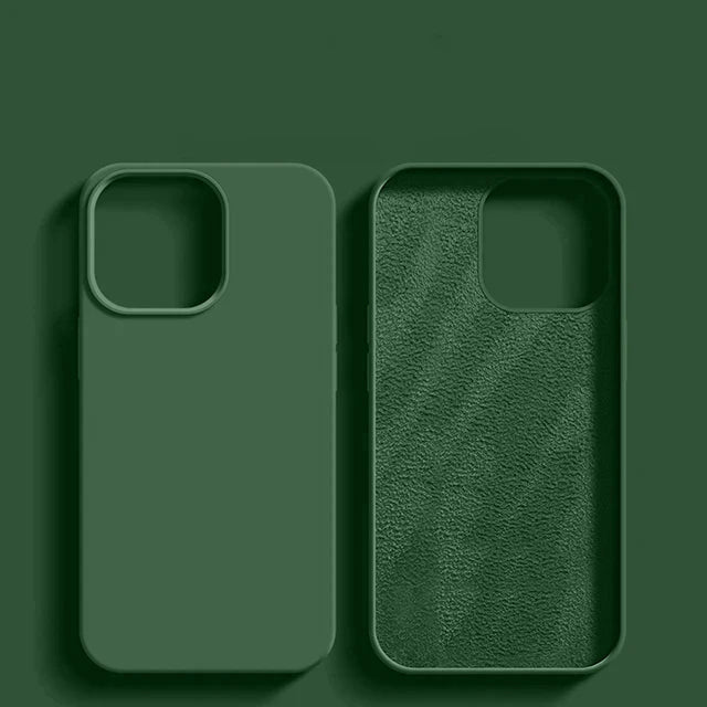 Luxury Liquid Silicone Phone Case For APPLE iPhone 11 13 12 14 15 Pro Max Cases For iPhone 15 Plus Shockproof Protective Cover - Slobuy