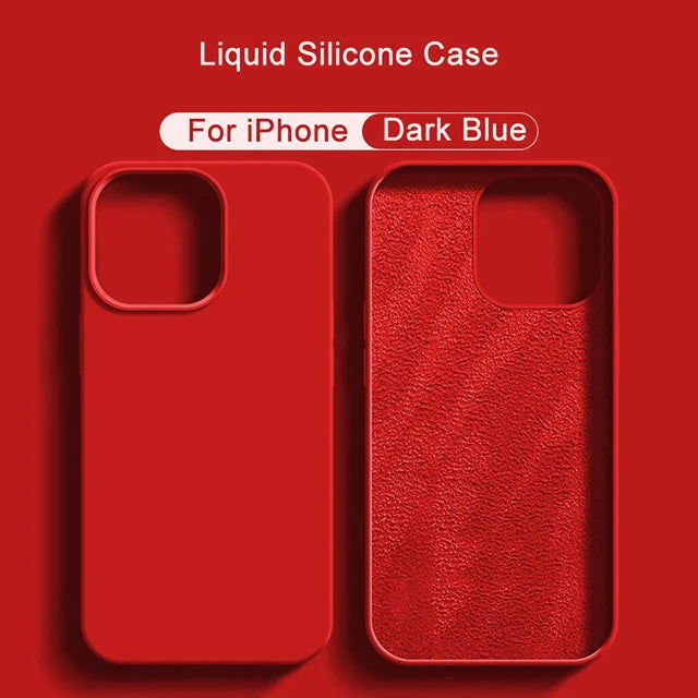 Luxury Liquid Silicone Phone Case For APPLE iPhone 11 13 12 14 15 Pro Max Cases For iPhone 15 Plus Shockproof Protective Cover - Slobuy