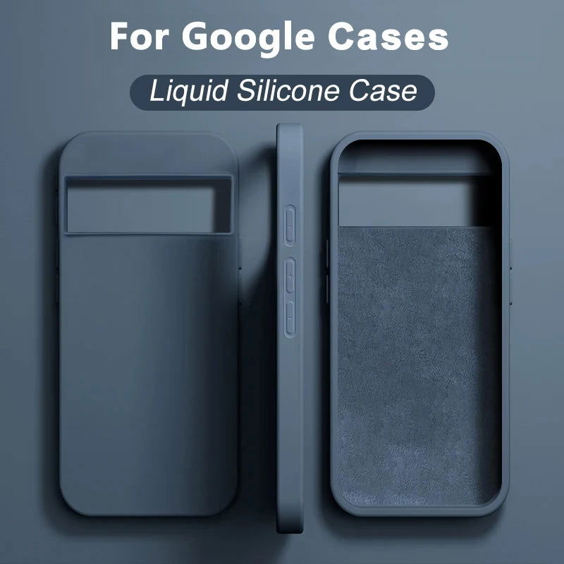 Luxury Liquid Silicone Phone Case For Google Pixel 8 7 6 Pro 6A 7A Shockproof Soft Cover For Google Pixel 7 8 6 Pro Accessories - Slobuy