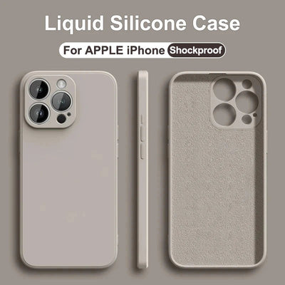 Luxury Liquid Silicone Phone Case For iPhone 11 13 12 14 15 Pro Max Cases Shockproof Back Cover For iPhone 15 Plus Accessories - Slobuy