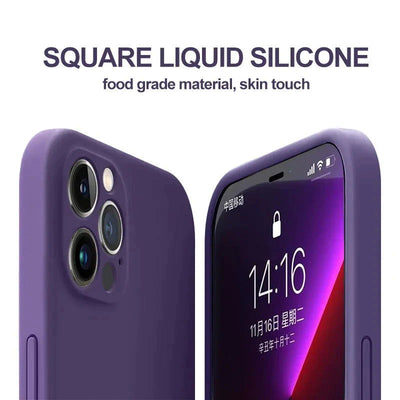 Luxury Liquid Silicone Phone Case For iPhone 11 13 12 14 15 Pro Max Cases Shockproof Back Cover For iPhone 15 Plus Accessories - Slobuy