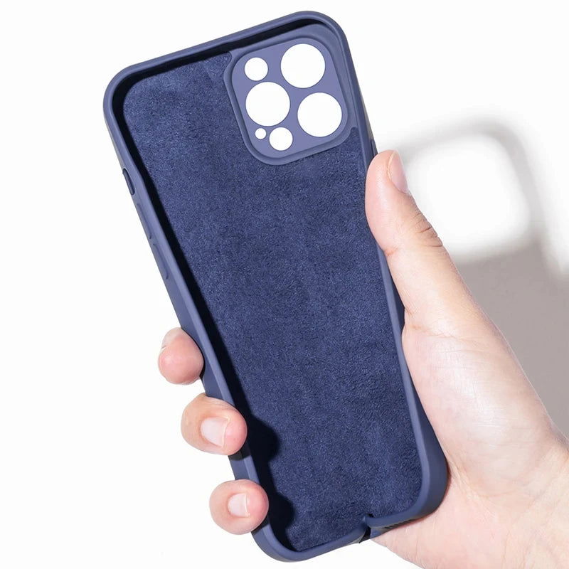 Luxury Liquid Silicone Phone Case For iPhone 11 13 12 14 15 Pro Max Cases Shockproof Back Cover For iPhone 15 Plus Accessories - Slobuy