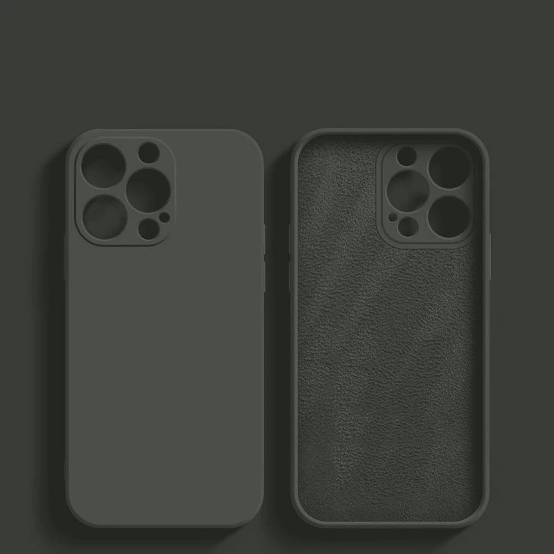 Luxury Liquid Silicone Phone Case For iPhone 11 13 12 14 15 Pro Max Cases Shockproof Back Cover For iPhone 15 Plus Accessories - Slobuy
