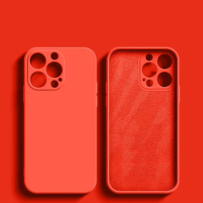 Luxury Liquid Silicone Phone Case For iPhone 11 13 12 14 15 Pro Max Cases Shockproof Back Cover For iPhone 15 Plus Accessories - Slobuy