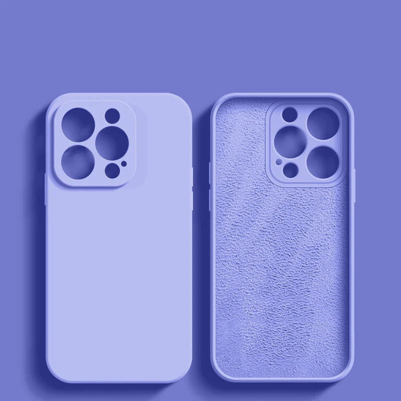 Luxury Liquid Silicone Phone Case For iPhone 11 13 12 14 15 Pro Max Cases Shockproof Back Cover For iPhone 15 Plus Accessories - Slobuy