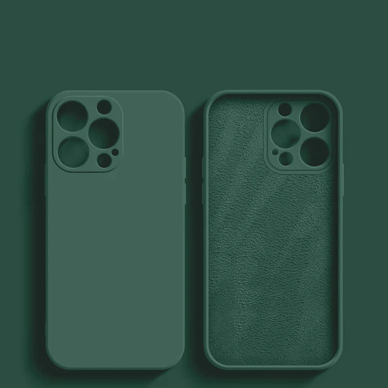Luxury Liquid Silicone Phone Case For iPhone 11 13 12 14 15 Pro Max Cases Shockproof Back Cover For iPhone 15 Plus Accessories - Slobuy