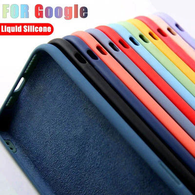 Luxury Original Liquid Silicone Case For Google Pixel 8 7 6 Pro 6A 7A Shockproof Cover Phone Cases Protection Cover Accessories - Slobuy