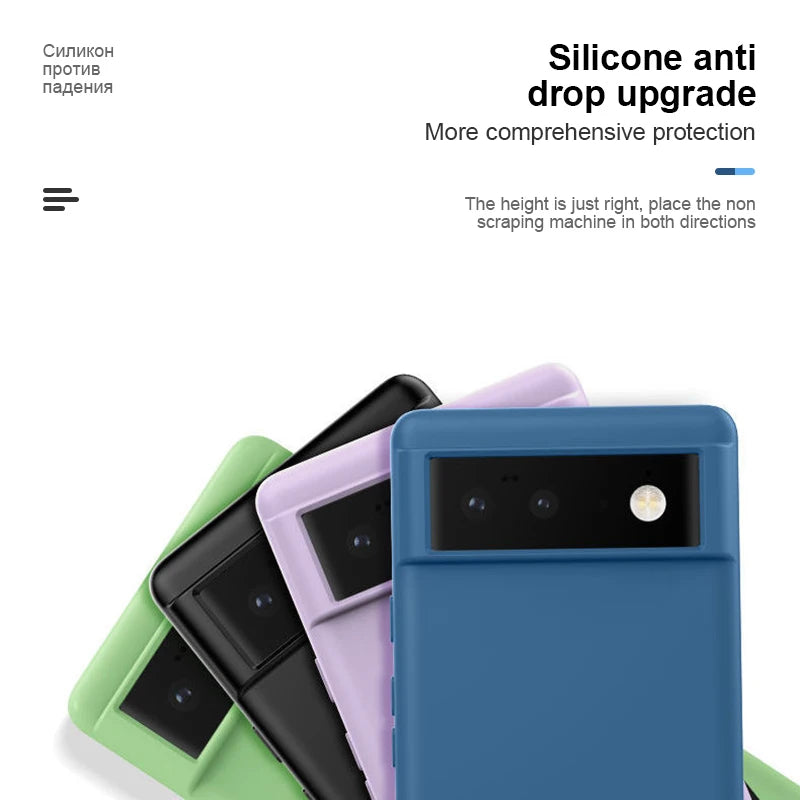 Luxury Original Liquid Silicone Case For Google Pixel 8 7 6 Pro 6A 7A Shockproof Cover Phone Cases Protection Cover Accessories - Slobuy