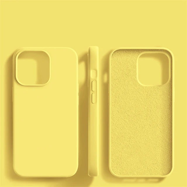 Luxury Original Liquid Silicone Case For iPhone 15 14 13 12 11 Pro Max  Plus Phone Cases Shockproof Soft Back Cover Accessories - Slobuy