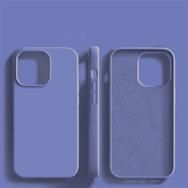 Luxury Original Liquid Silicone Case For iPhone 15 14 13 12 11 Pro Max  Plus Phone Cases Shockproof Soft Back Cover Accessories - Slobuy