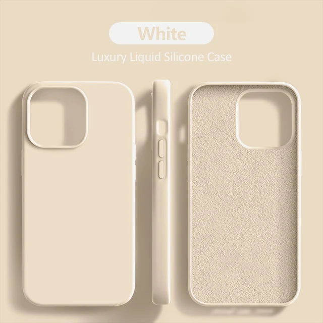 Luxury Original Liquid Silicone Case For iPhone 15 14 13 12 11 Pro Max  Plus Phone Cases Shockproof Soft Back Cover Accessories - Slobuy
