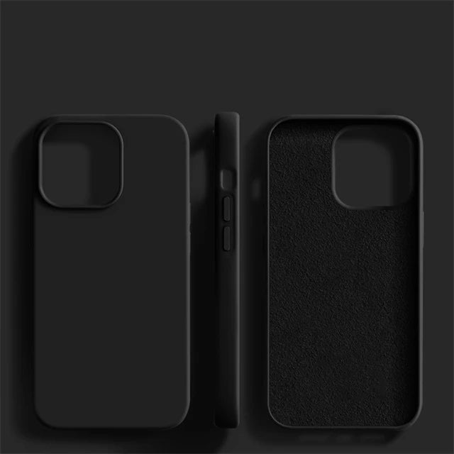 Luxury Original Liquid Silicone Case For iPhone 15 14 13 12 11 Pro Max  Plus Phone Cases Shockproof Soft Back Cover Accessories - Slobuy