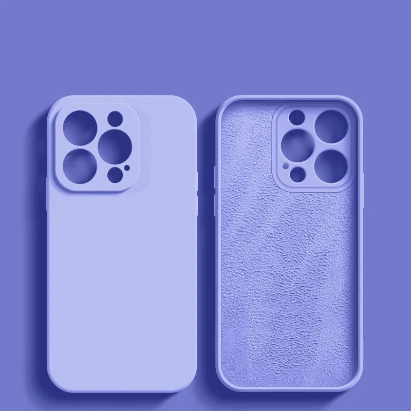 Luxury Original Liquid Silicone Case For iPhone 15 14 13 12 11 Pro Max Plus Soft Cases Shockproof Bumper Cover Phone Accessories - Slobuy
