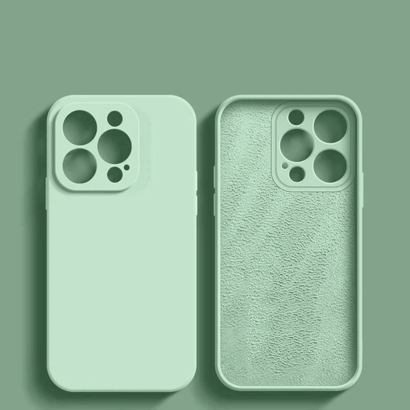 Luxury Original Liquid Silicone Case For iPhone 15 14 13 12 11 Pro Max Plus Soft Cases Shockproof Bumper Cover Phone Accessories - Slobuy