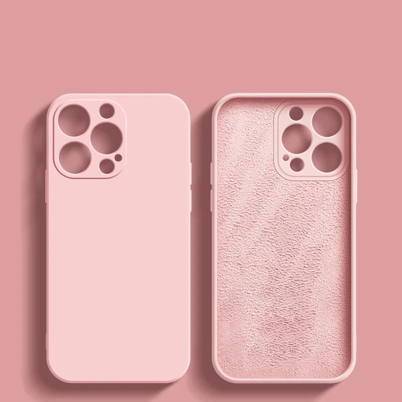 Luxury Original Liquid Silicone Case For iPhone 15 14 13 12 11 Pro Max Plus Soft Cases Shockproof Bumper Cover Phone Accessories - Slobuy
