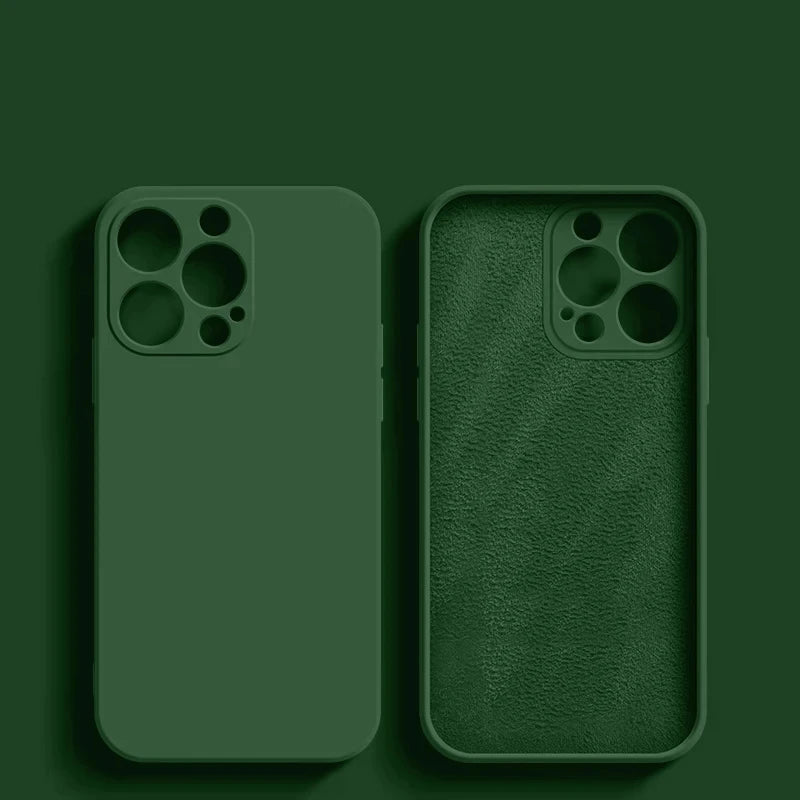 Luxury Original Liquid Silicone Case For iPhone 15 14 13 12 11 Pro Max Plus Soft Cases Shockproof Bumper Cover Phone Accessories - Slobuy
