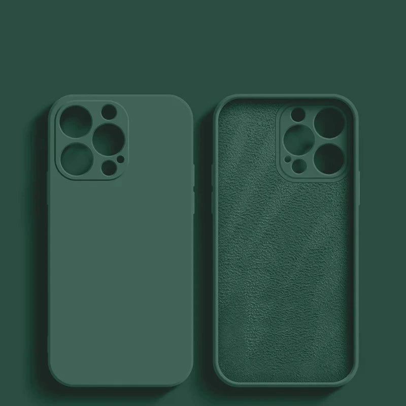 Luxury Original Liquid Silicone Case For iPhone 15 14 13 12 11 Pro Max Plus Soft Cases Shockproof Bumper Cover Phone Accessories - Slobuy