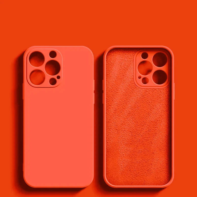 Luxury Original Liquid Silicone Case For iPhone 15 14 13 12 11 Pro Max Plus Soft Cases Shockproof Bumper Cover Phone Accessories - Slobuy
