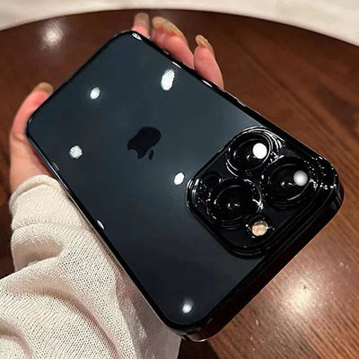 Luxury Plating Clear Silicone Phone Case For iPhone 15 14 13 12 11 Pro X XR XS Max 7 8 Plus Mini Lens Protection Case Back Cover - Slobuy