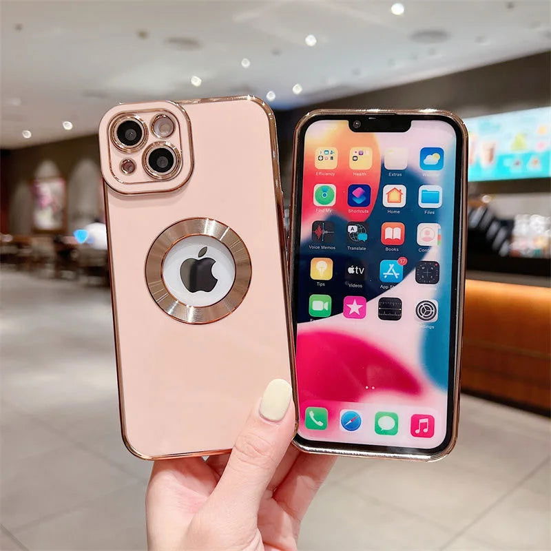 Luxury Plating Shockproof Case For iPhone 15 14 13 12 11 Pro Max Silicone Cover For Apple 14 15 Plus Coque Phone Accessories - Slobuy