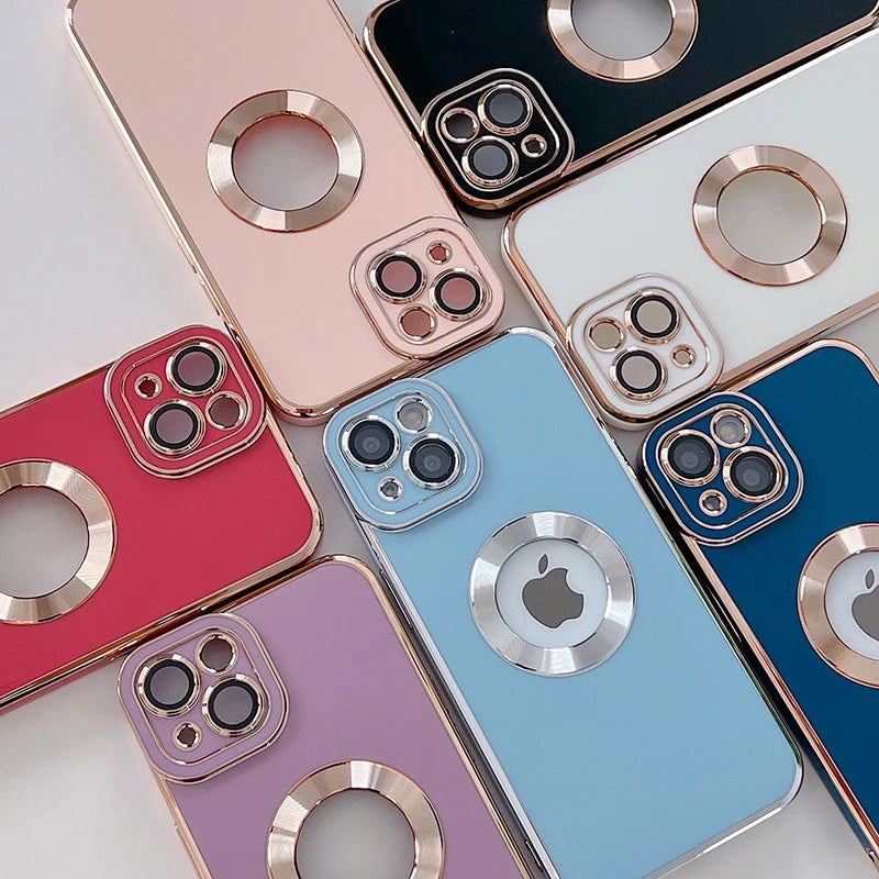 Luxury Plating Shockproof Case For iPhone 15 14 13 12 11 Pro Max Silicone Cover For Apple 14 15 Plus Coque Phone Accessories - Slobuy