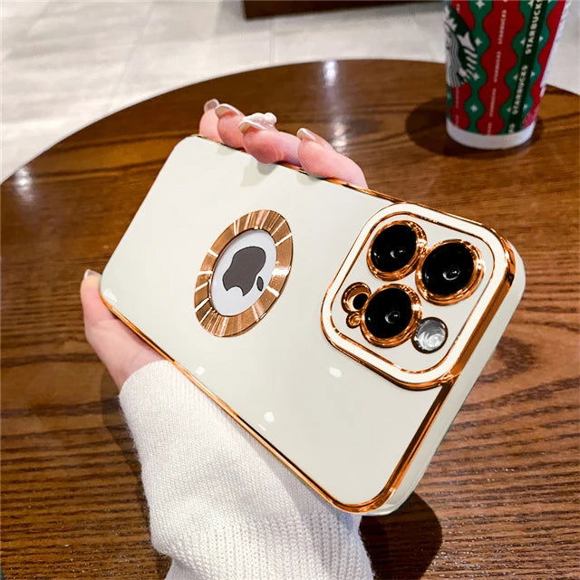 Luxury Plating Shockproof Case For iPhone 15 14 13 12 11 Pro Max Silicone Cover For Apple 14 15 Plus Coque Phone Accessories - Slobuy