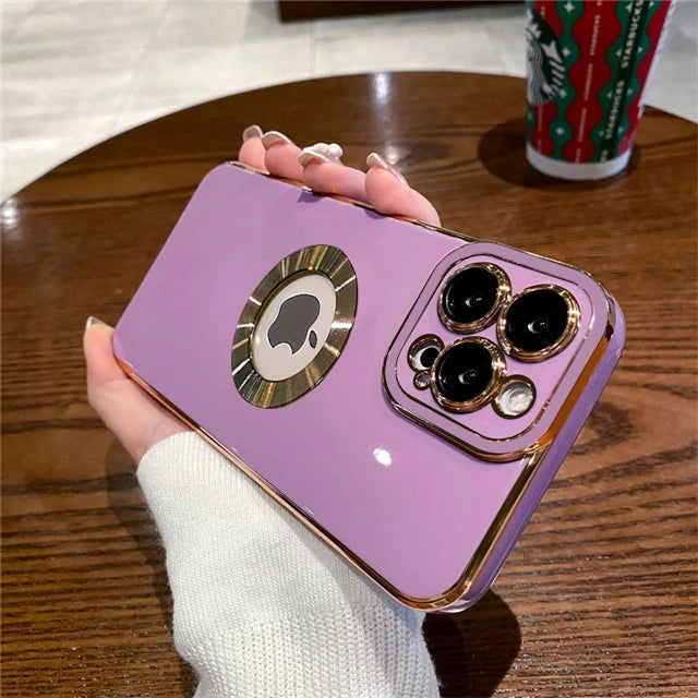 Luxury Plating Shockproof Case For iPhone 15 14 13 12 11 Pro Max Silicone Cover For Apple 14 15 Plus Coque Phone Accessories - Slobuy