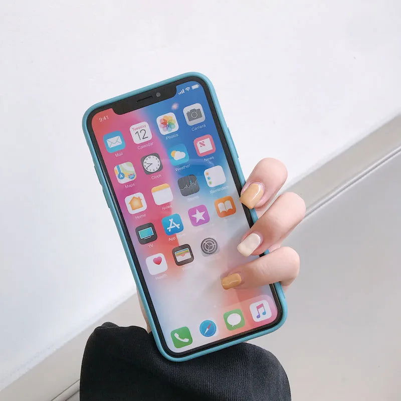 Luxury Silicone Phone Case for iPhone 11 13 12 Pro Max mini Soft Candy Cover for iPhone iPhone XR XS X 6 6S 7 8 Plus Cases - Slobuy