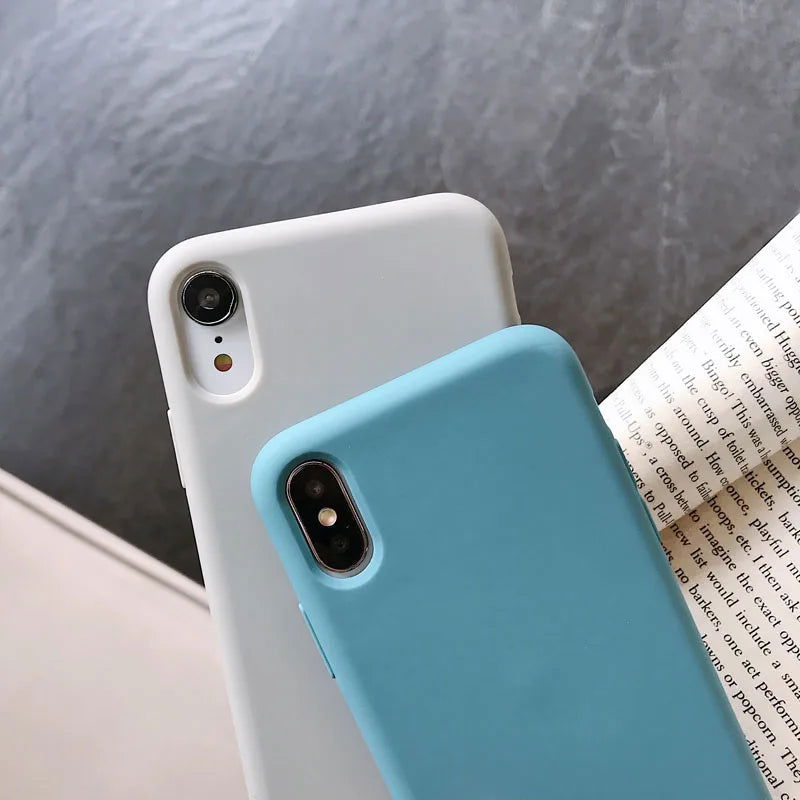 Luxury Silicone Phone Case for iPhone 11 13 12 Pro Max mini Soft Candy Cover for iPhone iPhone XR XS X 6 6S 7 8 Plus Cases - Slobuy