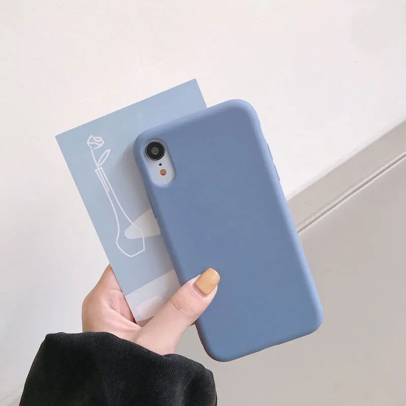 Luxury Silicone Phone Case for iPhone 11 13 12 Pro Max mini Soft Candy Cover for iPhone iPhone XR XS X 6 6S 7 8 Plus Cases - Slobuy