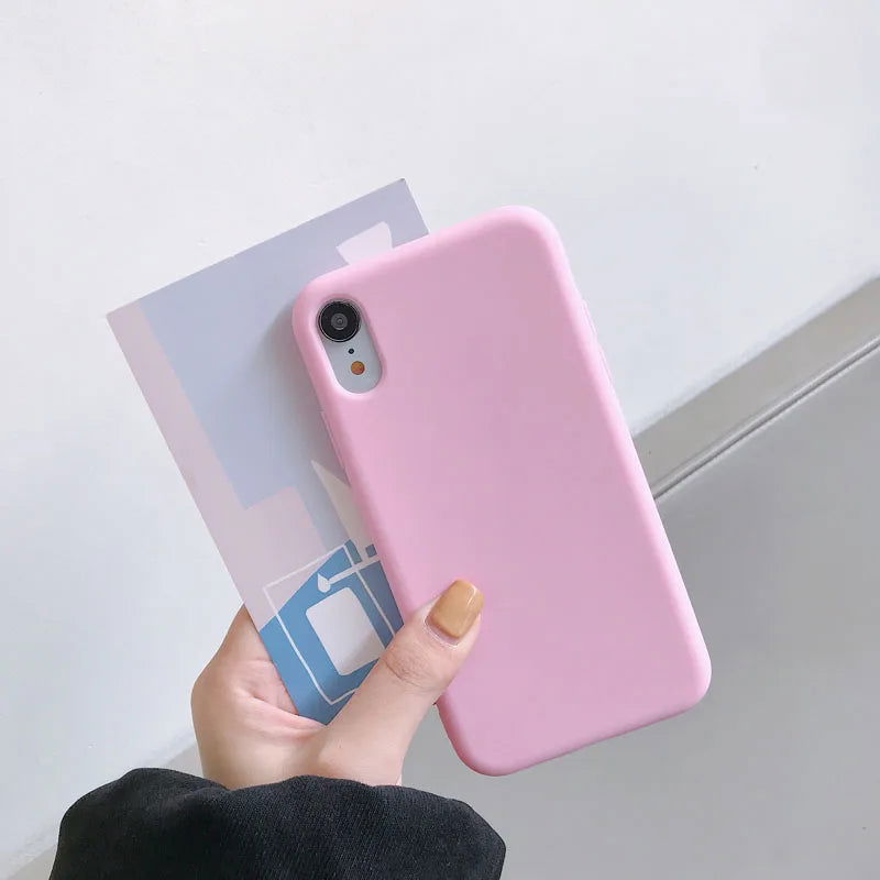Luxury Silicone Phone Case for iPhone 11 13 12 Pro Max mini Soft Candy Cover for iPhone iPhone XR XS X 6 6S 7 8 Plus Cases - Slobuy