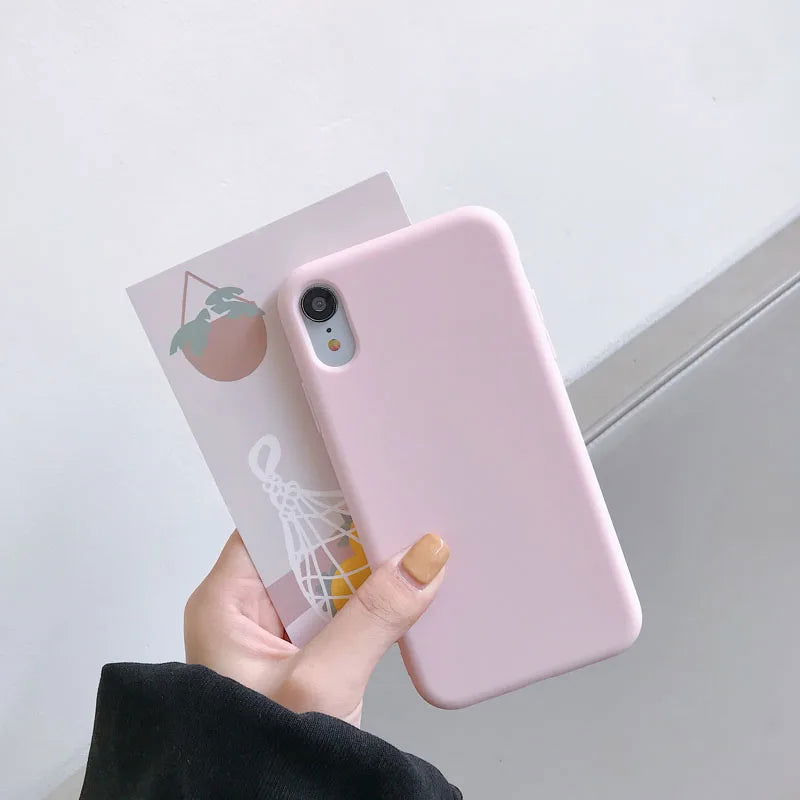 Luxury Silicone Phone Case for iPhone 11 13 12 Pro Max mini Soft Candy Cover for iPhone iPhone XR XS X 6 6S 7 8 Plus Cases - Slobuy