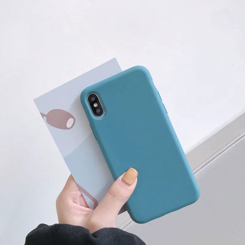 Luxury Silicone Phone Case for iPhone 11 13 12 Pro Max mini Soft Candy Cover for iPhone iPhone XR XS X 6 6S 7 8 Plus Cases - Slobuy