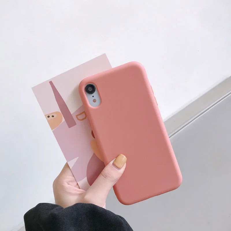 Luxury Silicone Phone Case for iPhone 11 13 12 Pro Max mini Soft Candy Cover for iPhone iPhone XR XS X 6 6S 7 8 Plus Cases - Slobuy