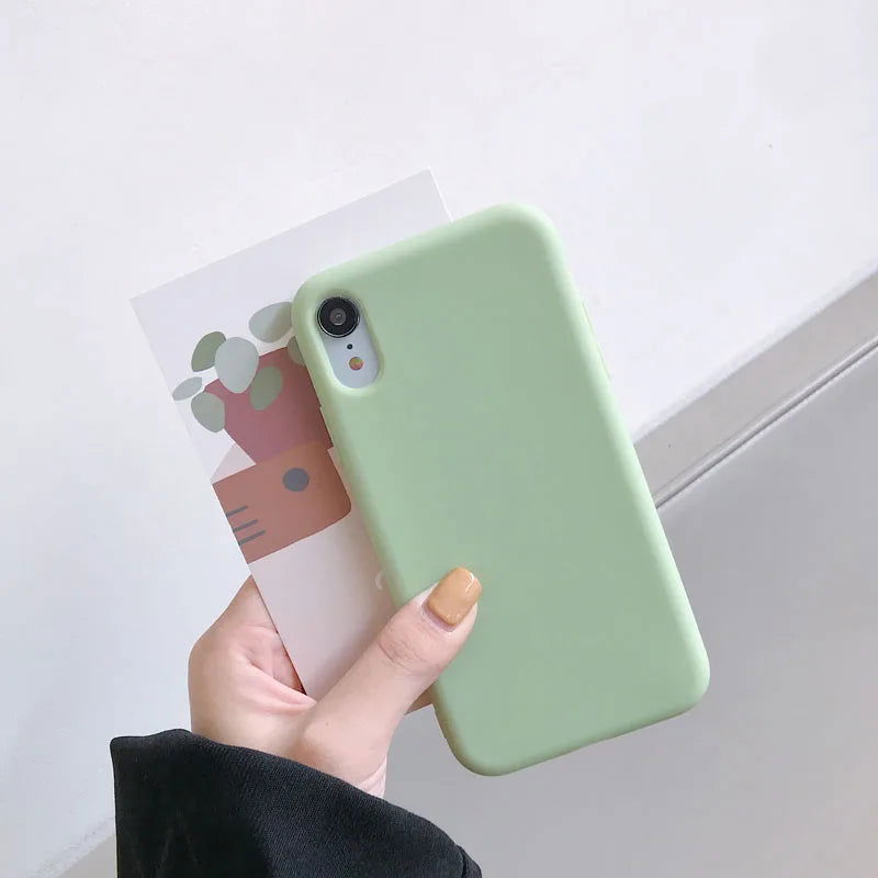 Luxury Silicone Phone Case for iPhone 11 13 12 Pro Max mini Soft Candy Cover for iPhone iPhone XR XS X 6 6S 7 8 Plus Cases - Slobuy