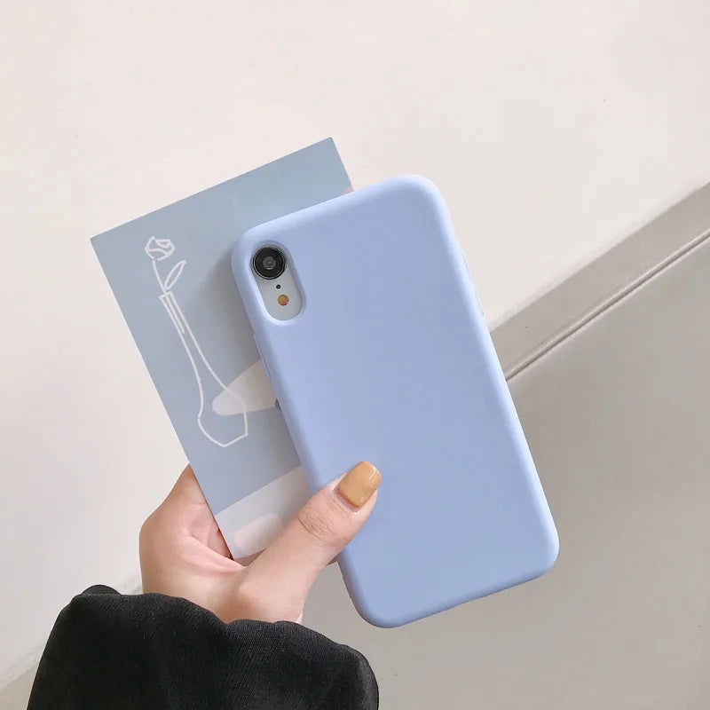 Luxury Silicone Phone Case for iPhone 11 13 12 Pro Max mini Soft Candy Cover for iPhone iPhone XR XS X 6 6S 7 8 Plus Cases - Slobuy