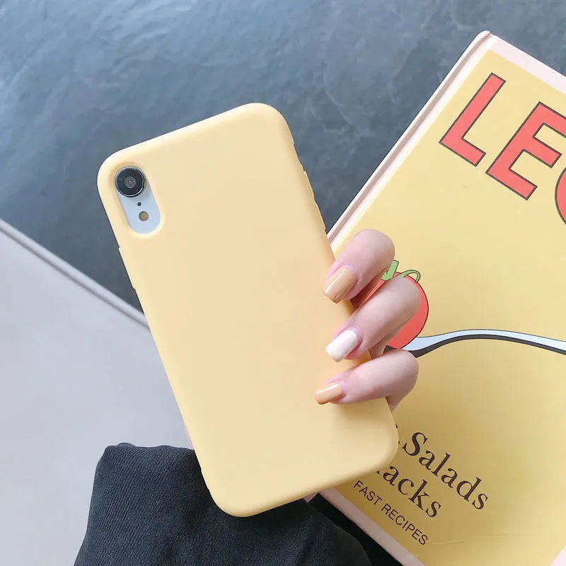 Luxury Silicone Phone Case for iPhone 11 13 12 Pro Max mini Soft Candy Cover for iPhone iPhone XR XS X 6 6S 7 8 Plus Cases - Slobuy