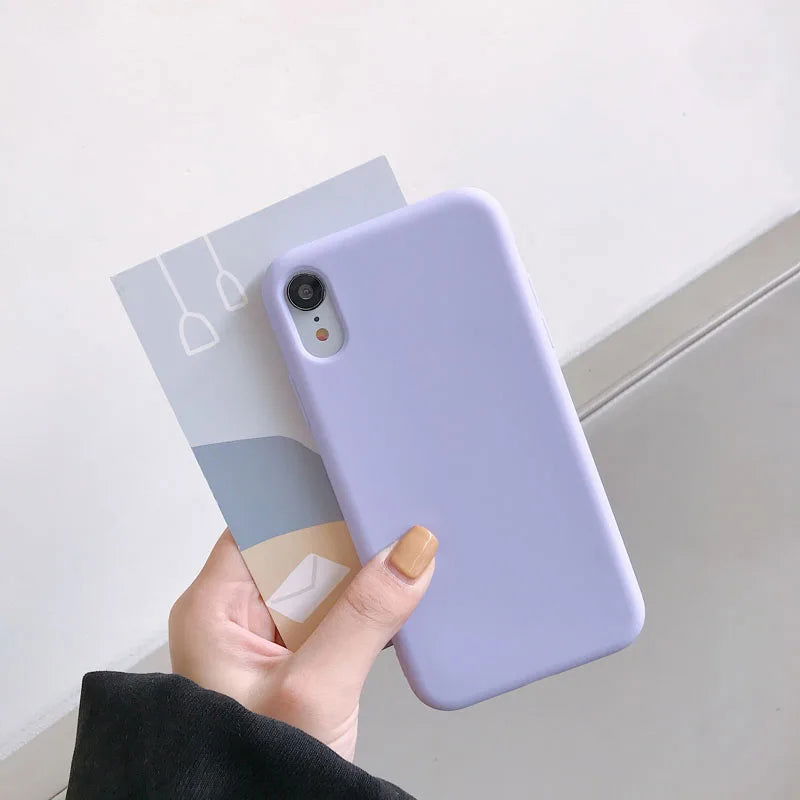 Luxury Silicone Phone Case for iPhone 11 13 12 Pro Max mini Soft Candy Cover for iPhone iPhone XR XS X 6 6S 7 8 Plus Cases - Slobuy