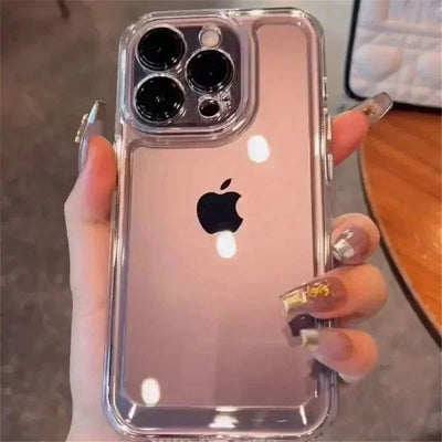 Luxury Silicone Transparent Shockproof Armo Case For iPhone 15 14 13 12 11 Pro Max 7 8 Plus XR XS X Phone Clear Protection Cover - Slobuy