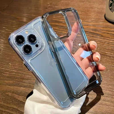 Luxury Silicone Transparent Shockproof Armo Case For iPhone 15 14 13 12 11 Pro Max 7 8 Plus XR XS X Phone Clear Protection Cover - Slobuy