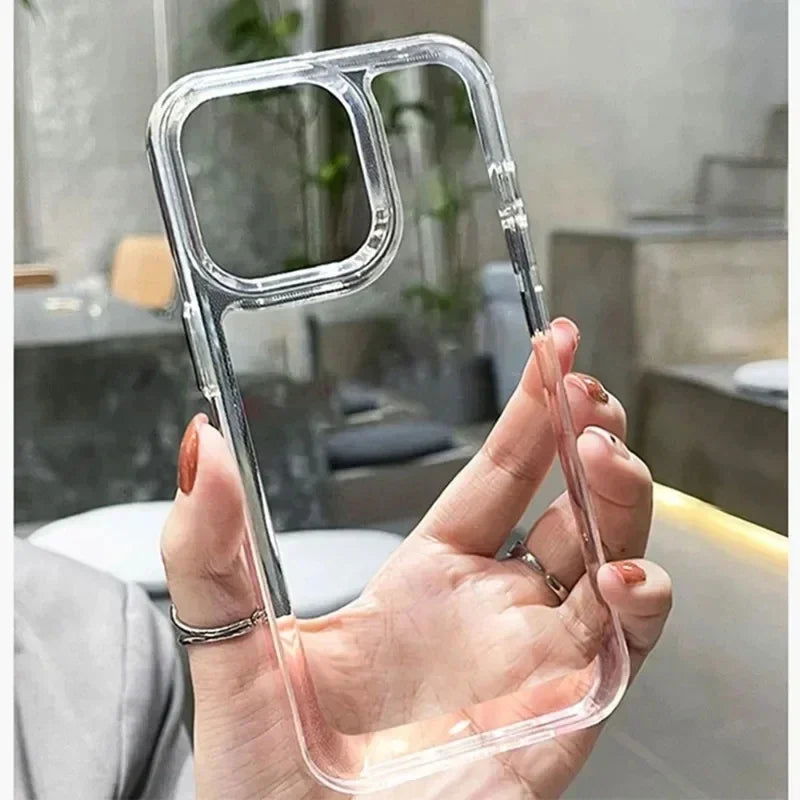 Luxury Silicone Transparent Shockproof Armo Case For iPhone 15 14 13 12 11 Pro Max 7 8 Plus XR XS X Phone Clear Protection Cover - Slobuy