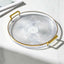 Luxury Storage Tray With Golden Handle Household Tea Dessert Fruit Storage Tray Living Room Kitchen Storage Plate Dinner Plate - Slobuy