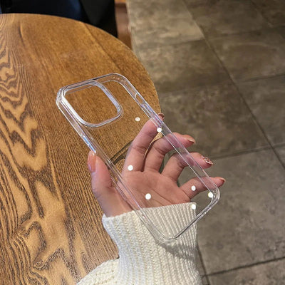 Luxury Transparent Soft Acrylic Phone Case For iPhone 15 14 13 12 11 Pro Max XS X XR 7 8 Plus Mini Shockproof Protective Cover - Slobuy
